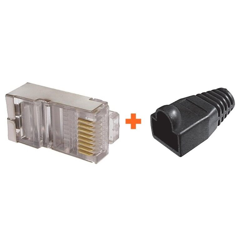 Digitus confezione da 10 plug rj45 rj 45 8 poli schermato connettore + Copri connettore