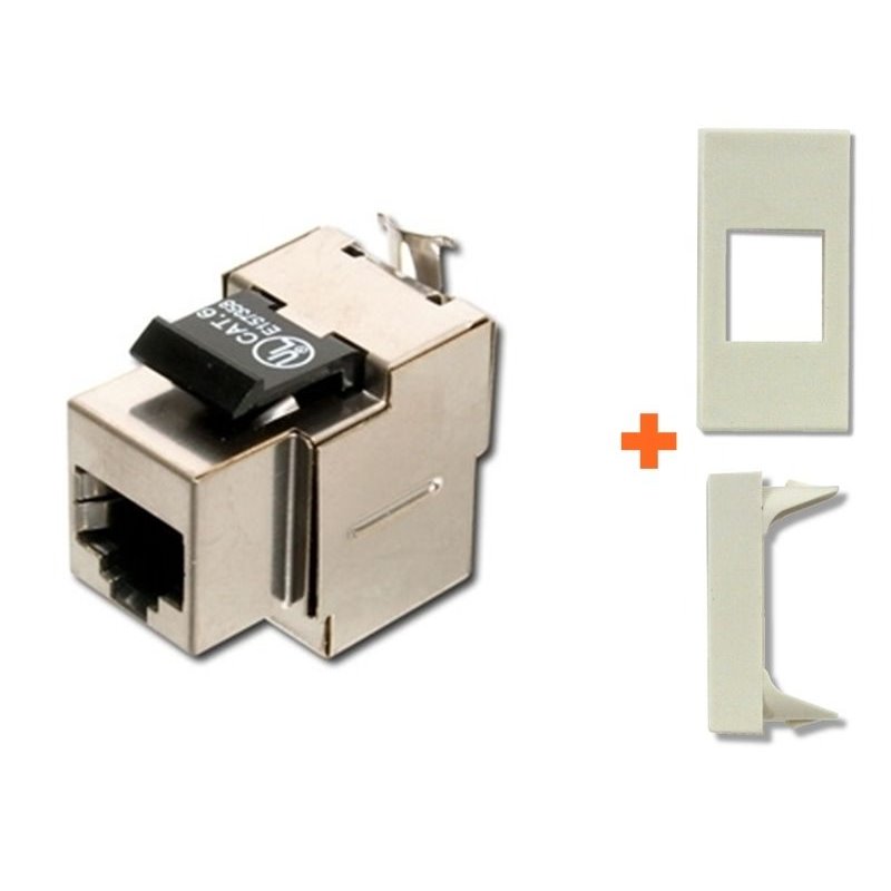 Intellinet Presa rete cat.6 stp rj45 schermata compatibile Legrand Vela bianca